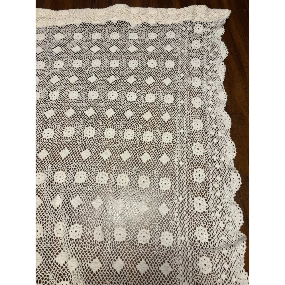 Hand-Crochet 100% Cotton Lace Window Curtain Panels (Pair of 2)